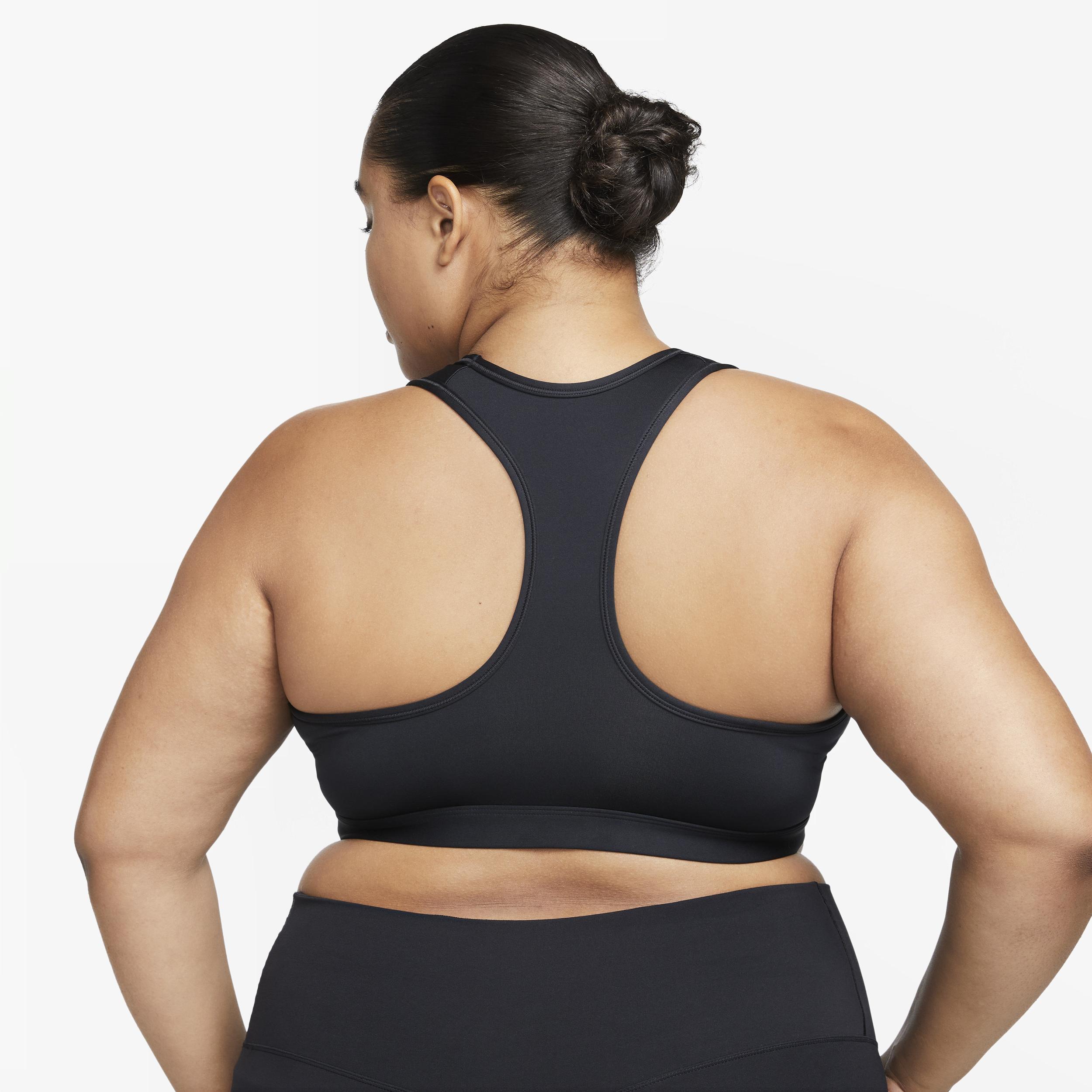 Plus Size Nike Swoosh Medium Padded Sports Bra, Women's, Size: 3XL, Black Product Image
