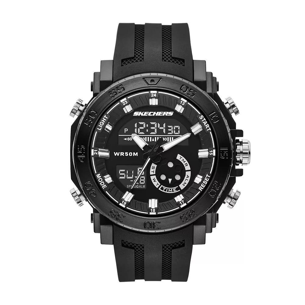 Skechers® Men's Ridgeland Green Ana-Digi Chronograph Watch, Size: XL, Black Product Image