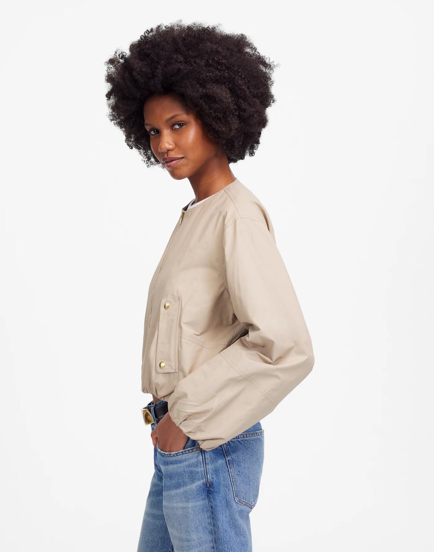 Bubble-Sleeve Bomber Jacket Product Image