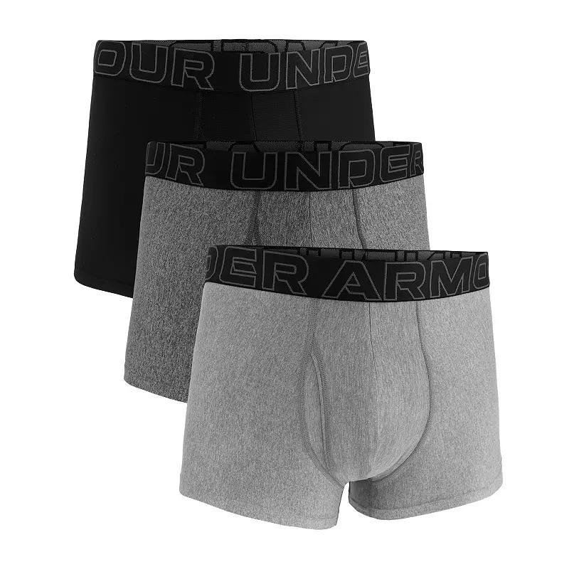 Men's Under Armour 3-pack Performance Tech 3-in. Boxer Briefs, Size: Medium, Silver Product Image