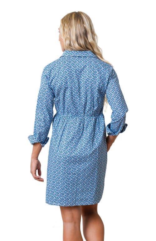 Hope & Henry Women's Organic Button Front Shirt Dress in Medium Blue Ditsy Floral at Nordstrom, Size 8 Product Image