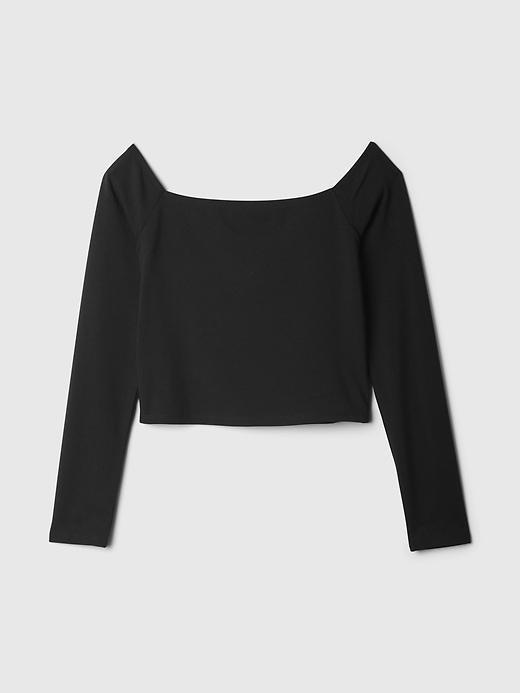 Modern Cropped Off-Shoulder T-Shirt Product Image