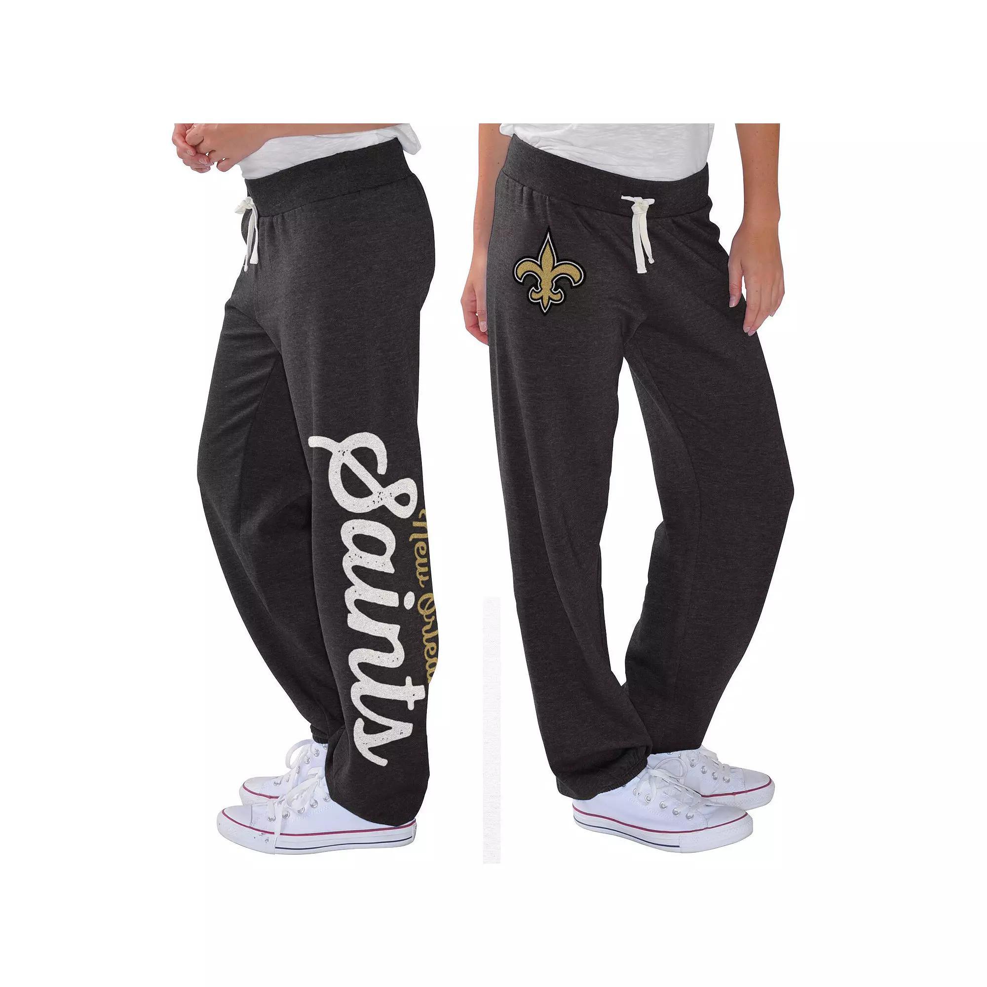 Women's G-III 4Her by Carl Banks Black New Orleans Saints Scrimmage Fleece Pants, Size: 2XL Product Image