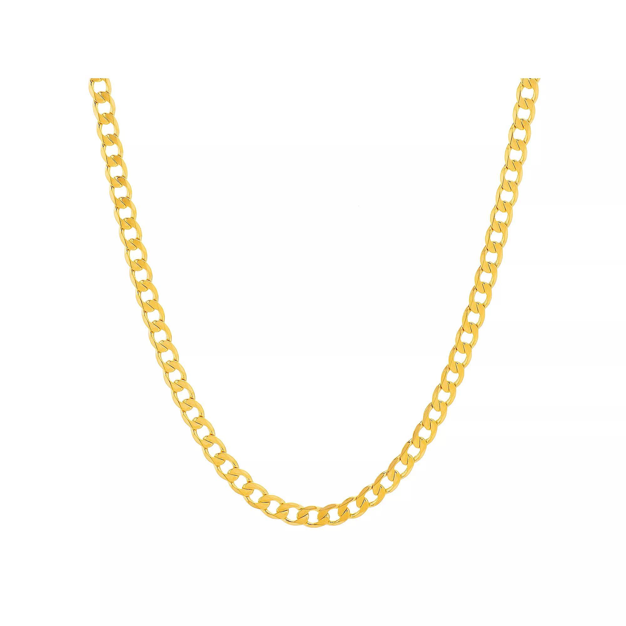 Men's 14k Gold Plated 6 mm Curb Chain Necklace, Size: 30", Gold Tone Product Image