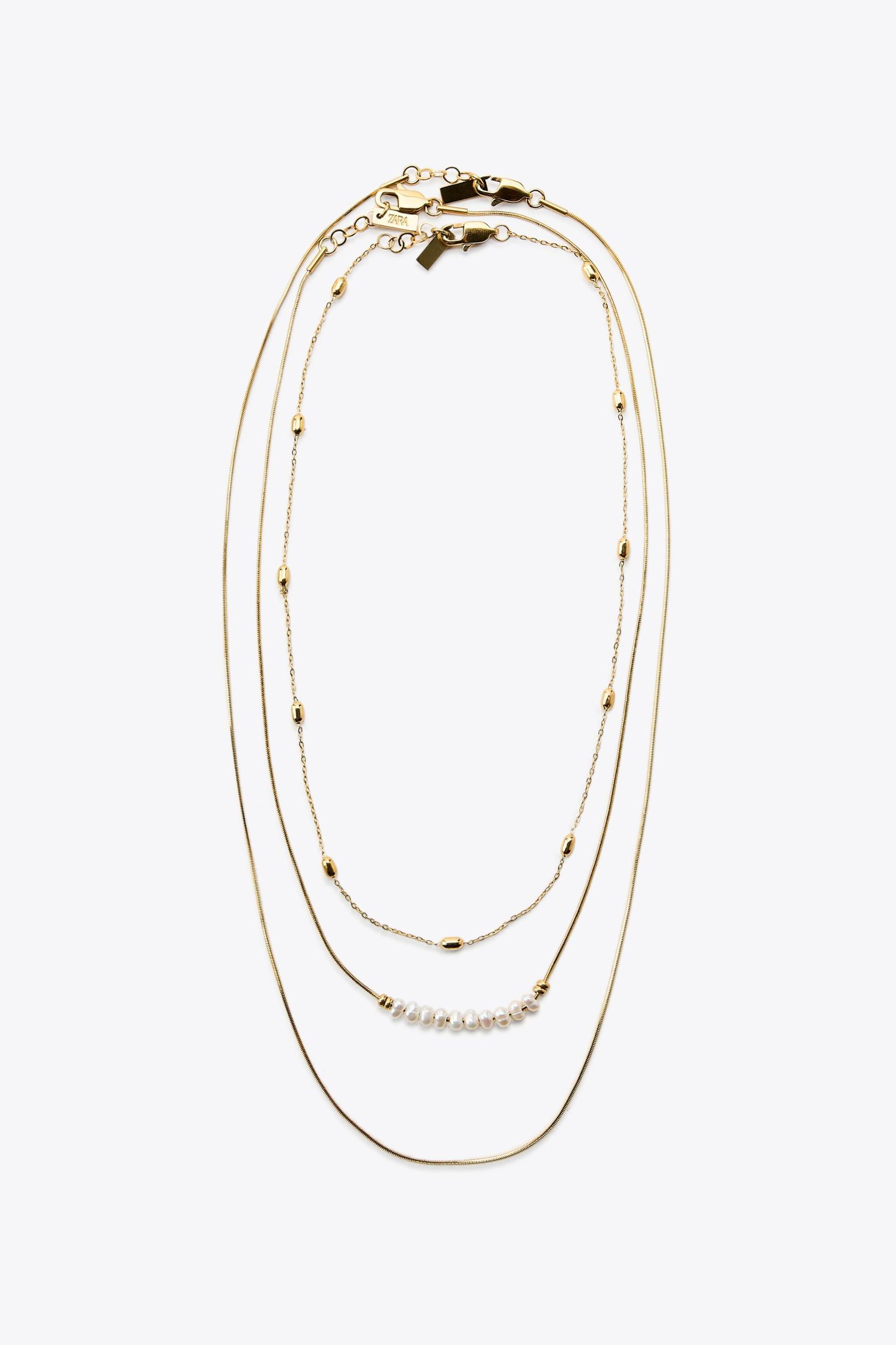 WATERPROOF 3-PACK CHAIN AND PEARL NECKLACES Product Image