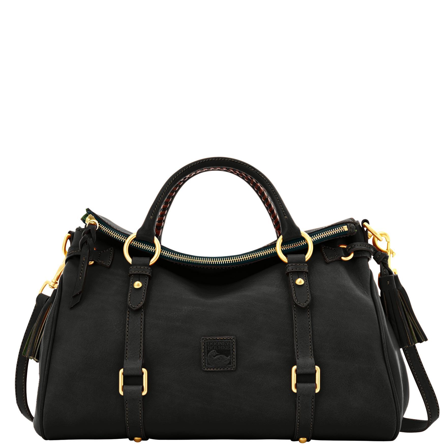 Dooney & Bourke Womens Florentine Large Leather Satchel Bag in Ecru Product Image