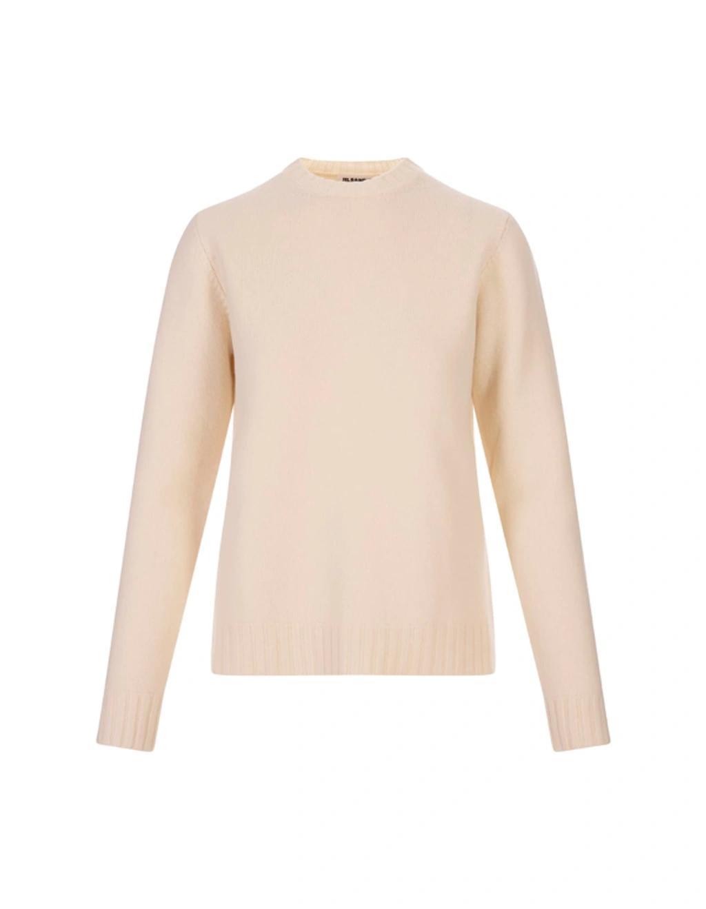 JIL SANDER Beige Crew Neck Sweater In Brown Product Image