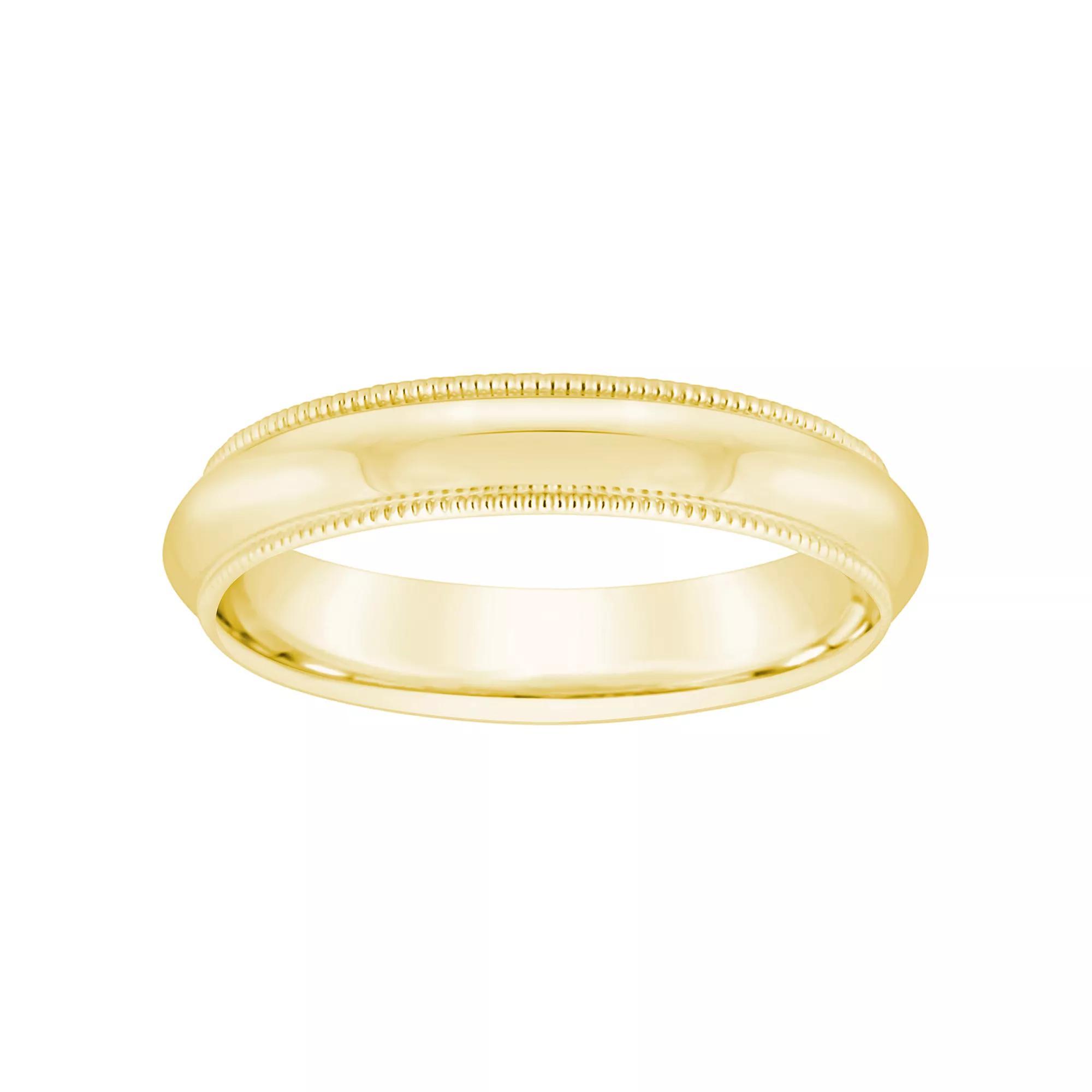 Alyson Layne 10k Gold Milgrain Comfort Fit Wedding Band, Women's, Size: 4 Product Image