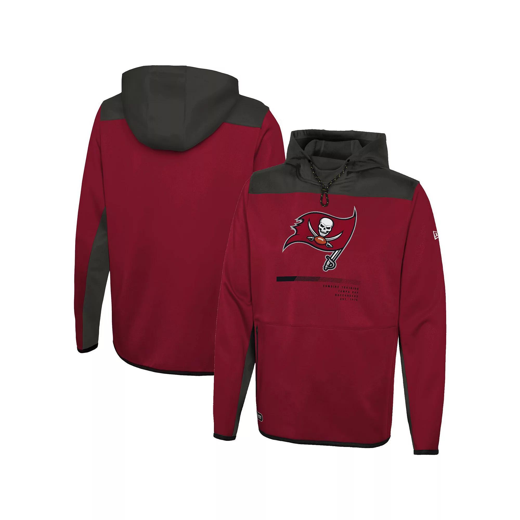 Mens New Era Tampa Bay Buccaneers Combine Authentic Hard Hitter Pullover Hoodie Product Image