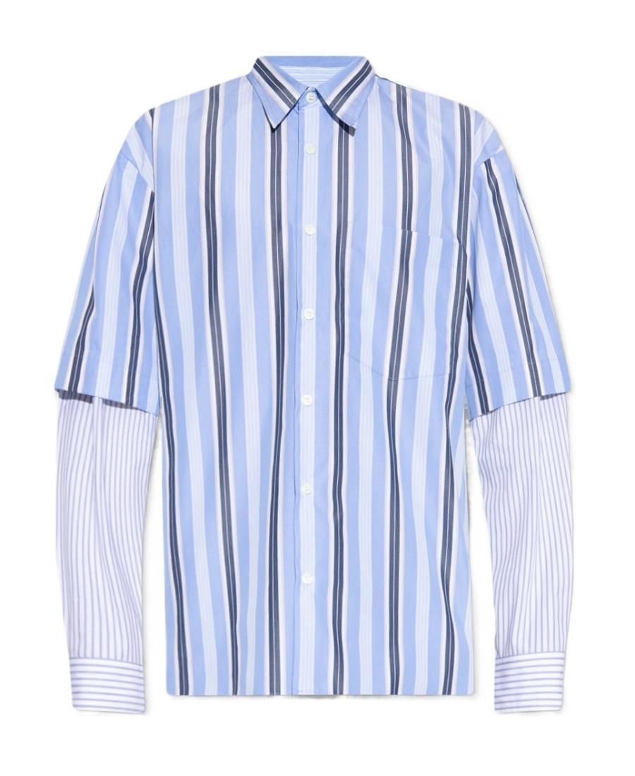 DRIES VAN NOTEN Striped Shirt In Blue Product Image