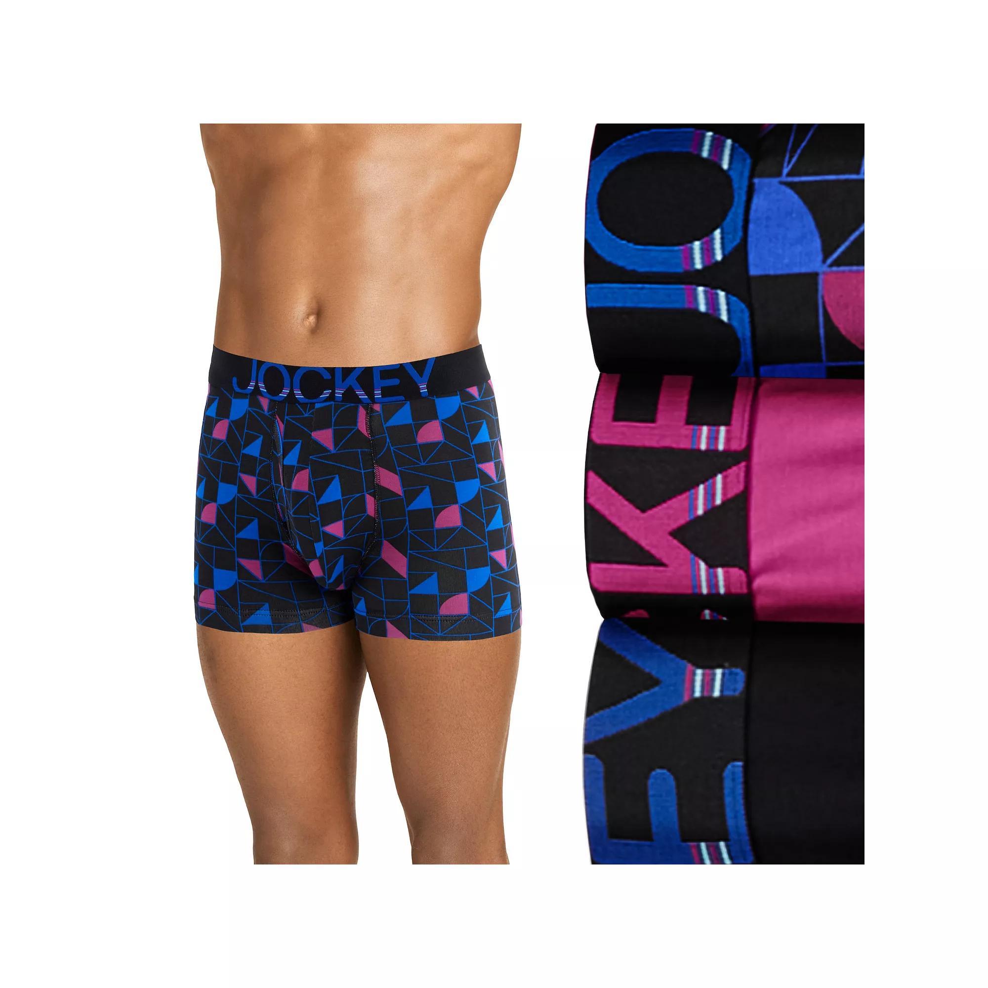Men's Jockey® ActiveStretch™ 3-Pack 4" Boxer Briefs, Size: Large, Navy Gray Product Image