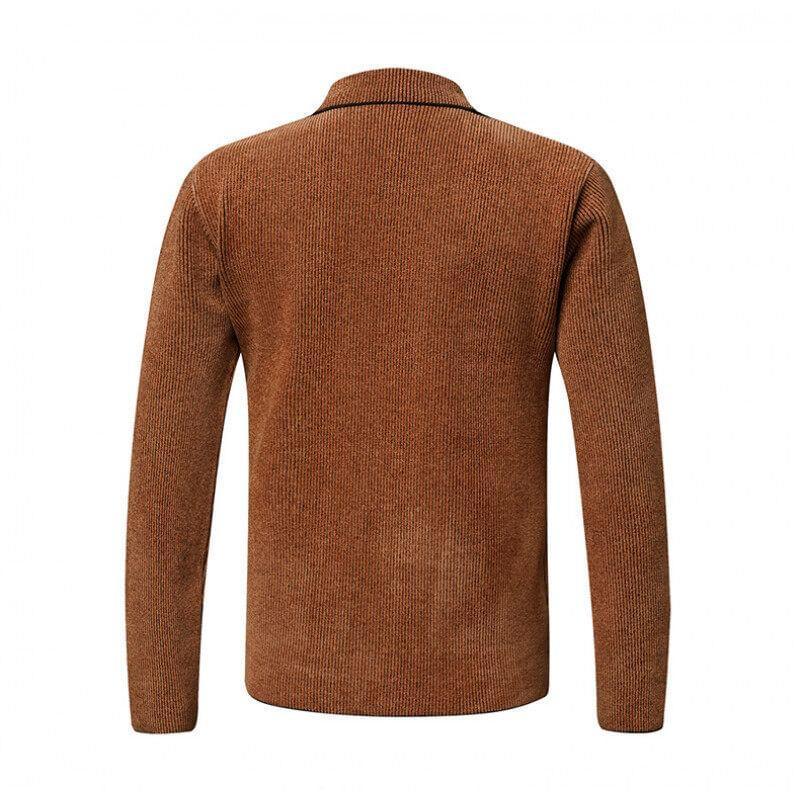 Notch Lapel Ribbed Single-Button Cardigan Product Image