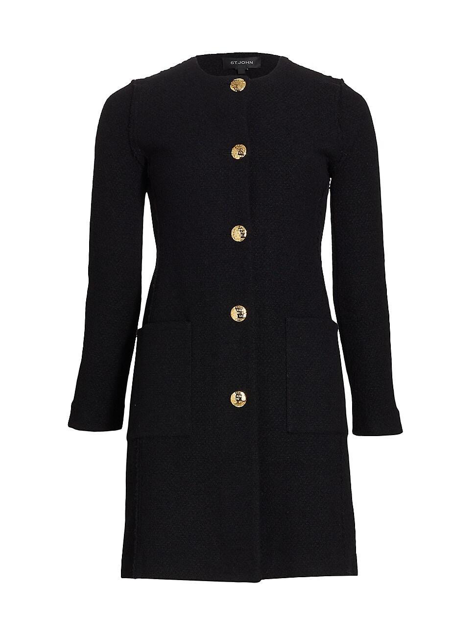 Compact-Knit Boucle Patch-Pocket Jacket Product Image