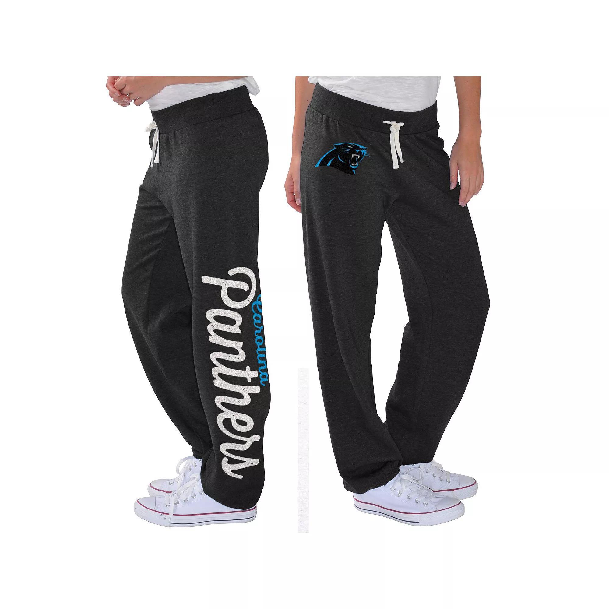 Women's G-III 4Her by Carl Banks Black Carolina Panthers Scrimmage Fleece Pants, Size: Large Product Image