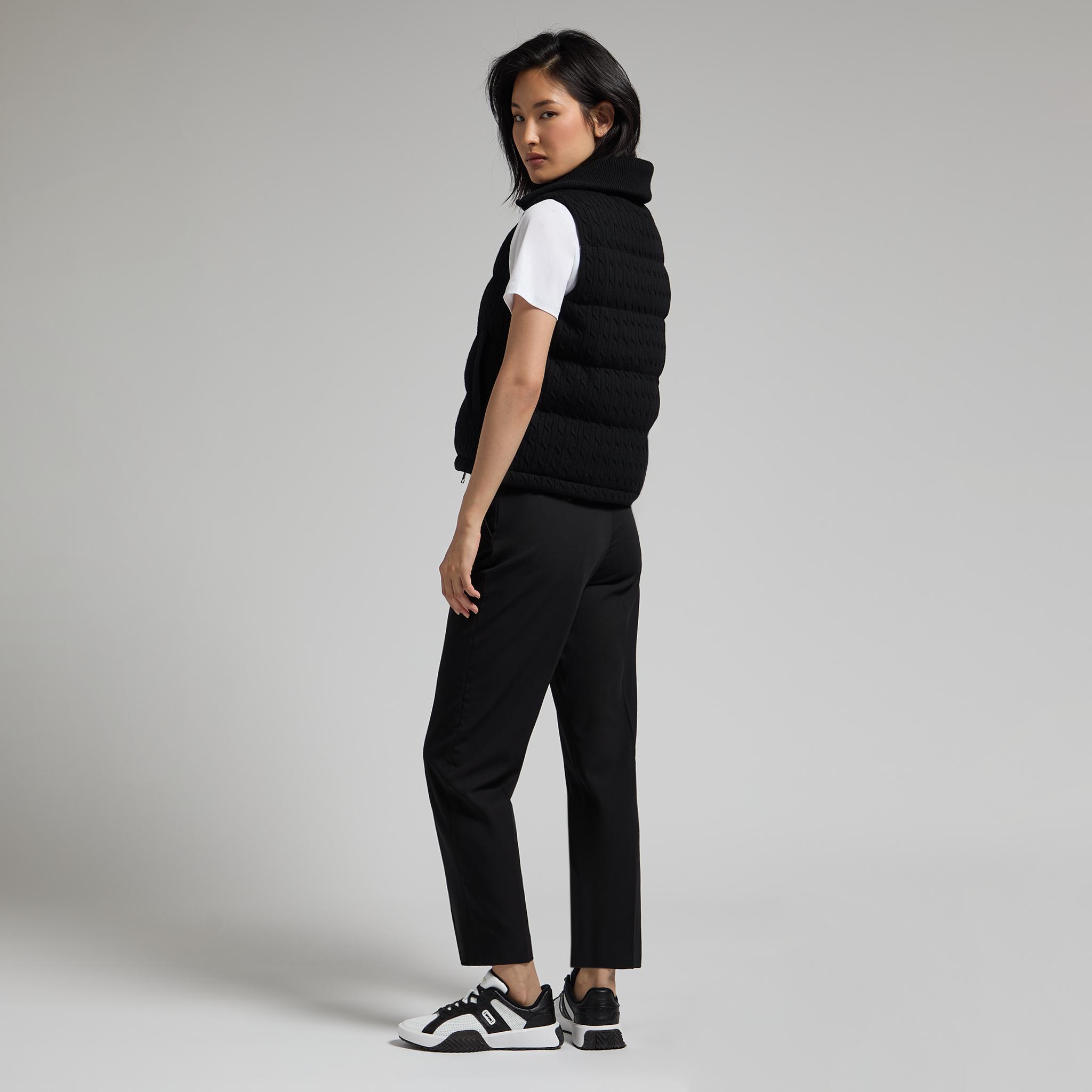 CABLE KNIT WOOL BLEND DOWN PUFFER VEST Product Image