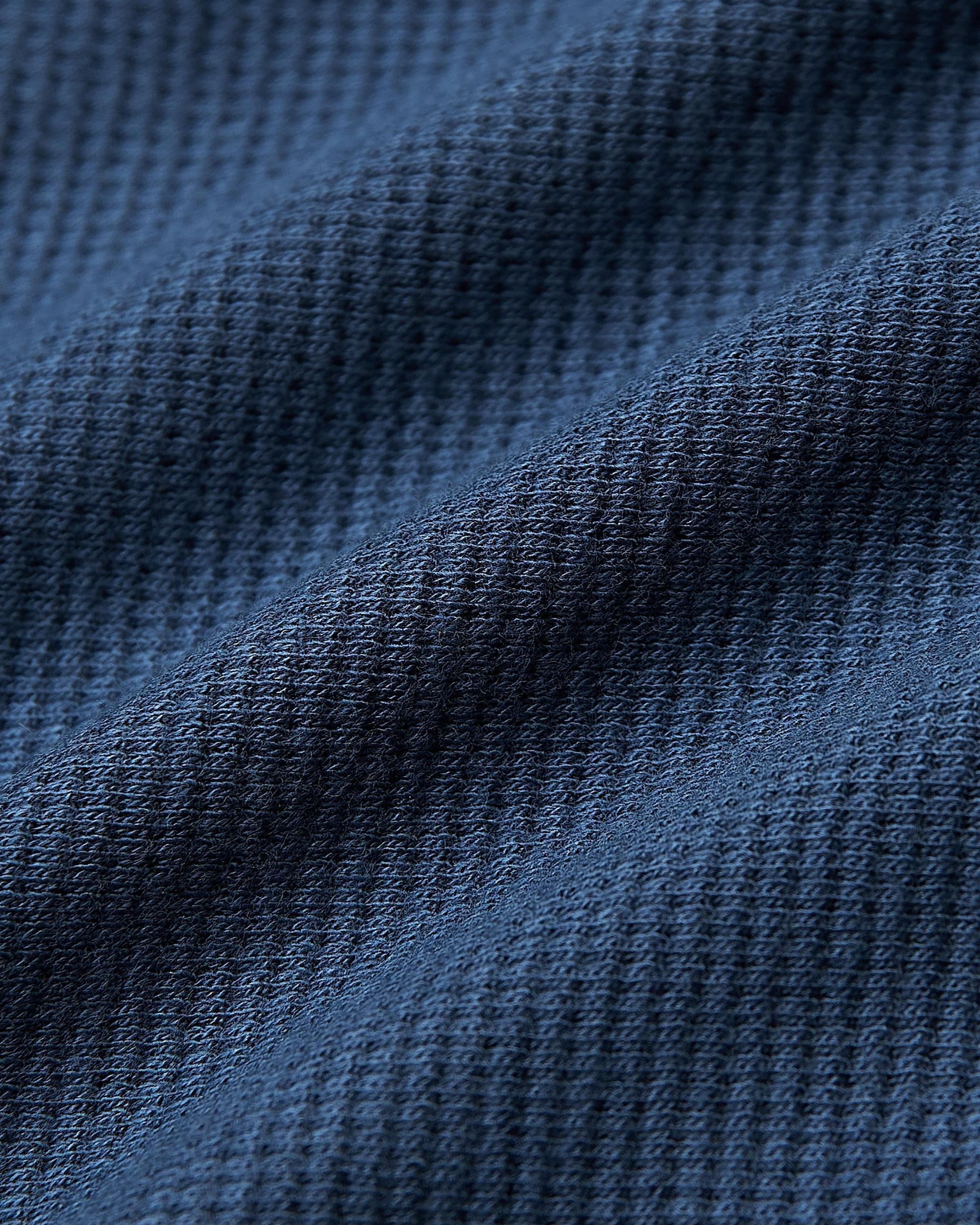 Deep Sea Blue Waffle Long Sleeve Crew Neck Product Image
