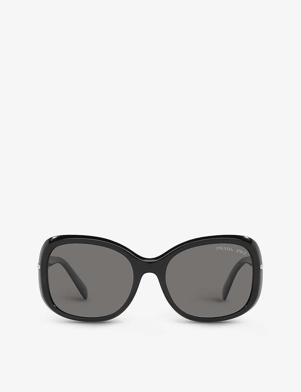 PRADA Womens  Pr 04zs Square-frame Acetate Sunglasses In Black Product Image