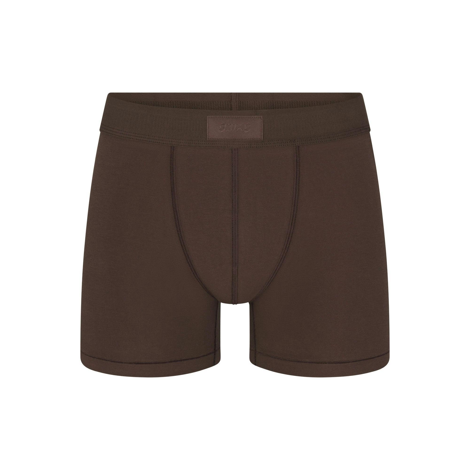 SKIMS COTTON MENS 3" BOXER BRIEF 3-PACK | DARK SEPIA MULTI Product Image