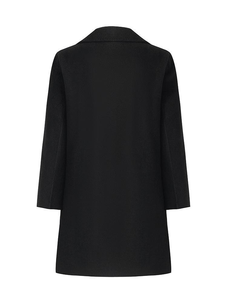 Wool And Cashmere Double-Faced Notched Lapel Women Coat Product Image