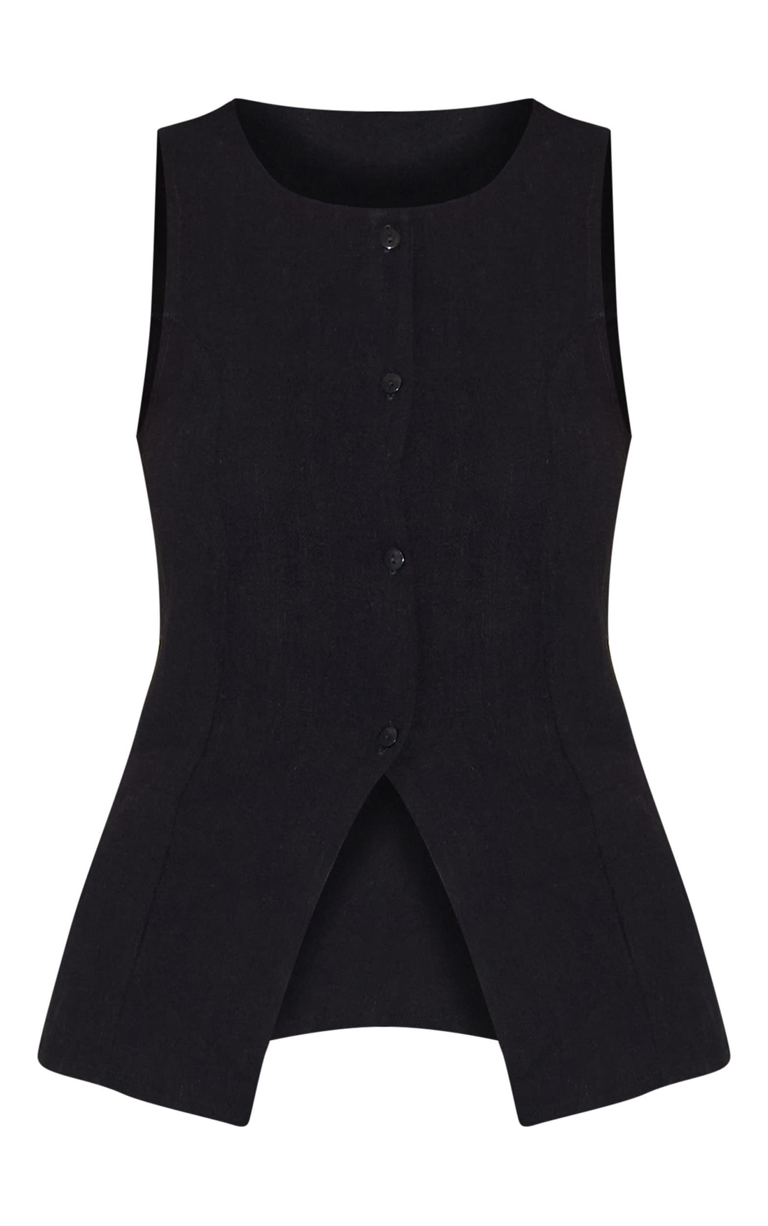 Black Longline Bengaline Vest Product Image