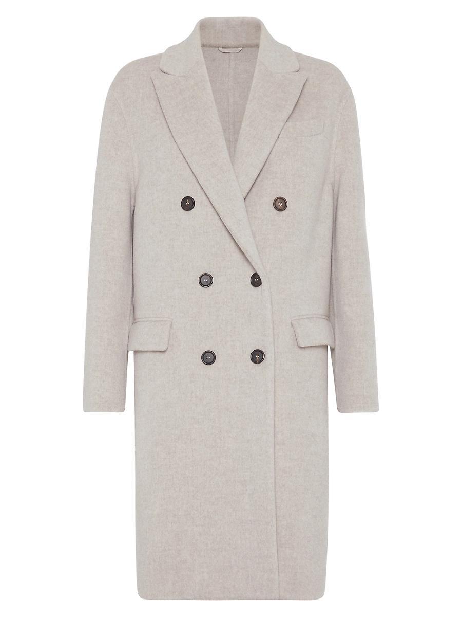 Womens Hand Crafted Virgin Wool and Cashmere Double Cloth Coat Product Image