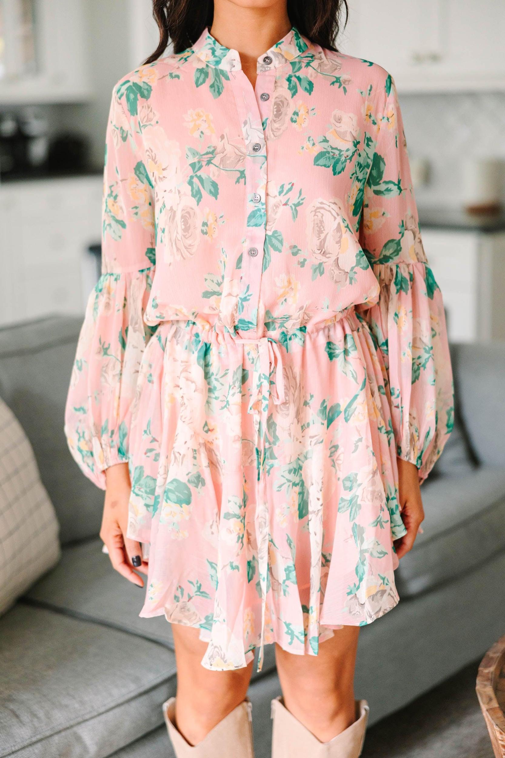 Feeling Special Pink Floral Dress Female Product Image