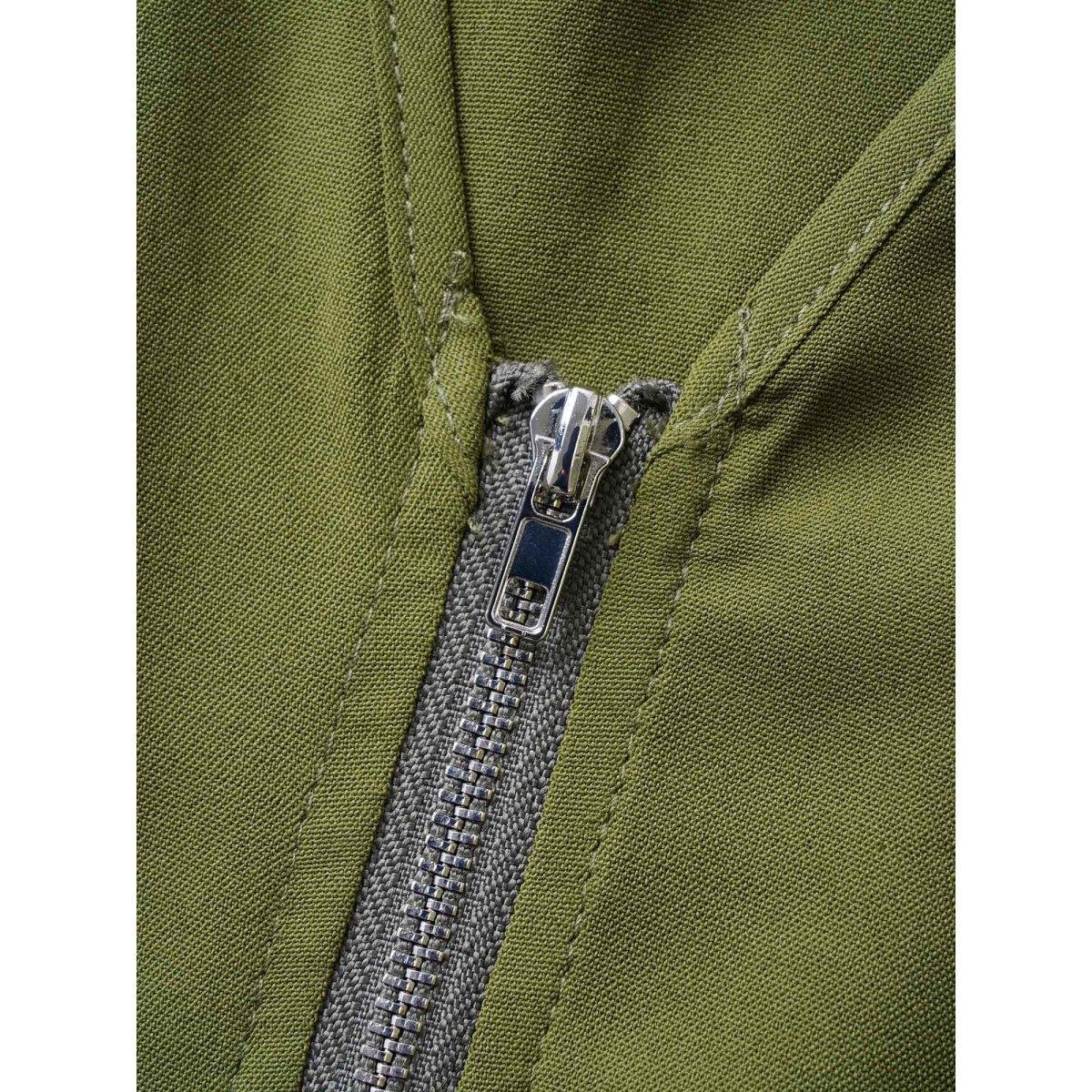 Plus Size Moss Solid Half Zip Belted Tab Sleeve Jumpsuit Women At the Office Half Sleeve Flat collar with V-notch Work Loose Jumpsuits BloomChic 18-20/2X Product Image