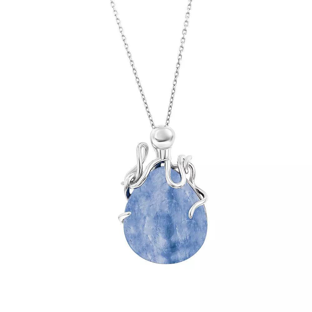 Nautica Rocks Sterling Silver Kyanite Octopus Pendant Necklace, Womens Product Image