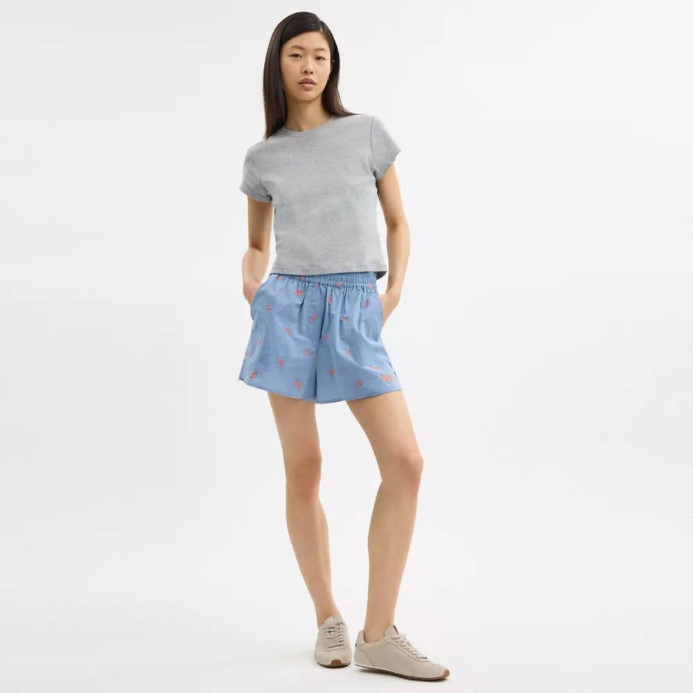 Floral Embroidery Boxer Shorts Product Image