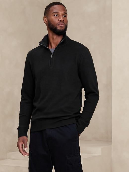Brushed Ribbed Half-Zip Product Image
