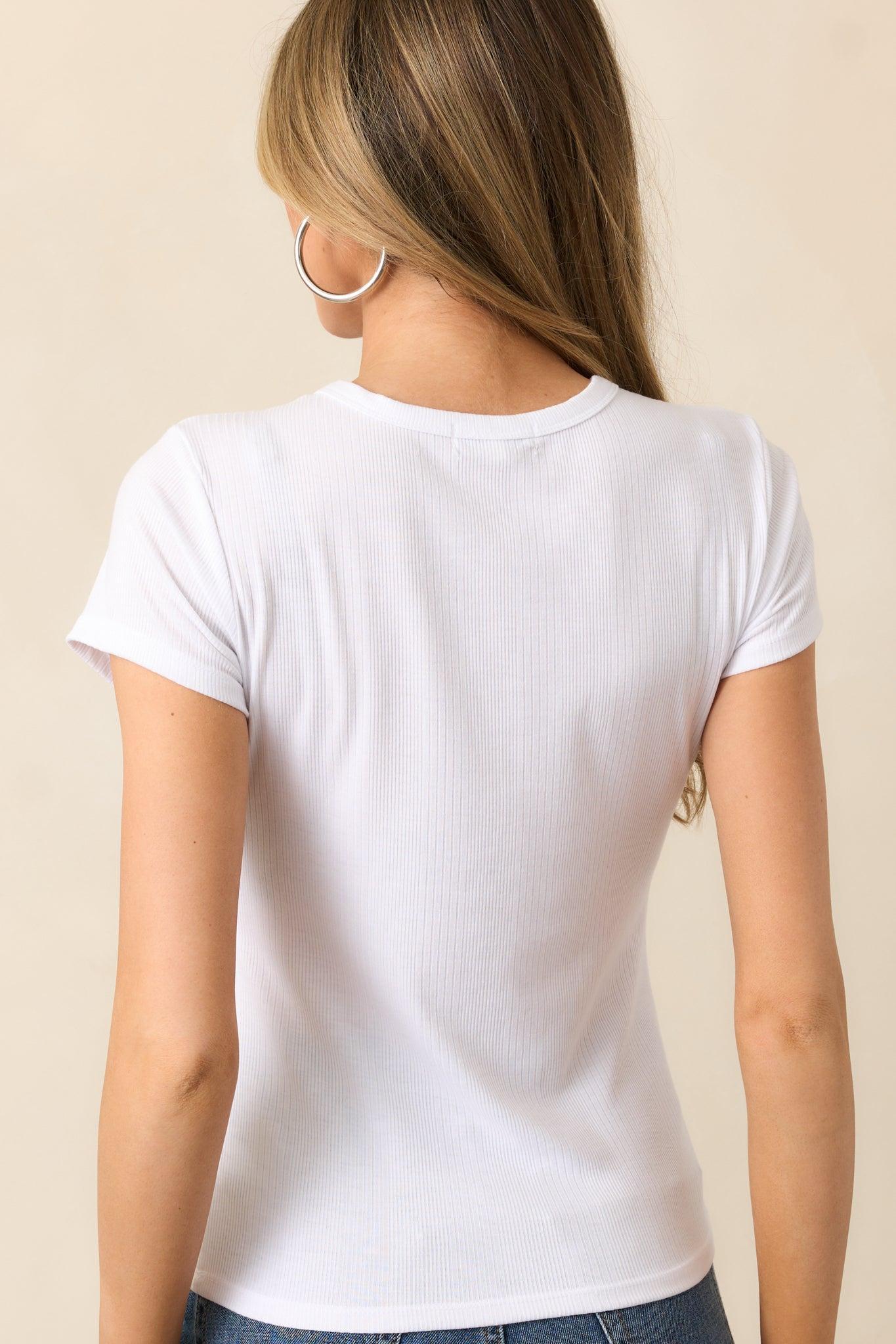 Z Supply White Avery Fitted Rib Tee Product Image