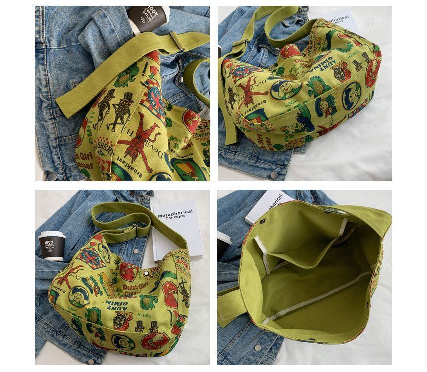 Cartoon Print Canvas Tote Bag Product Image