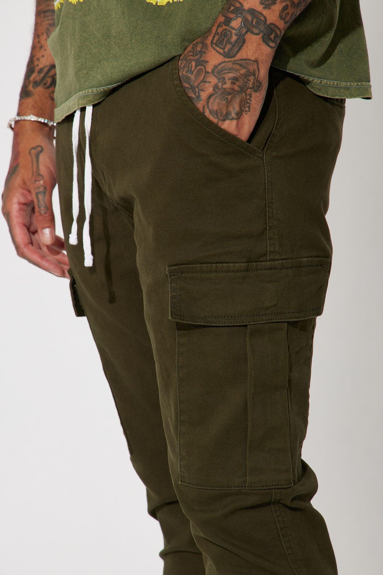 Kyle Slim Cargo Pants - Olive Product Image