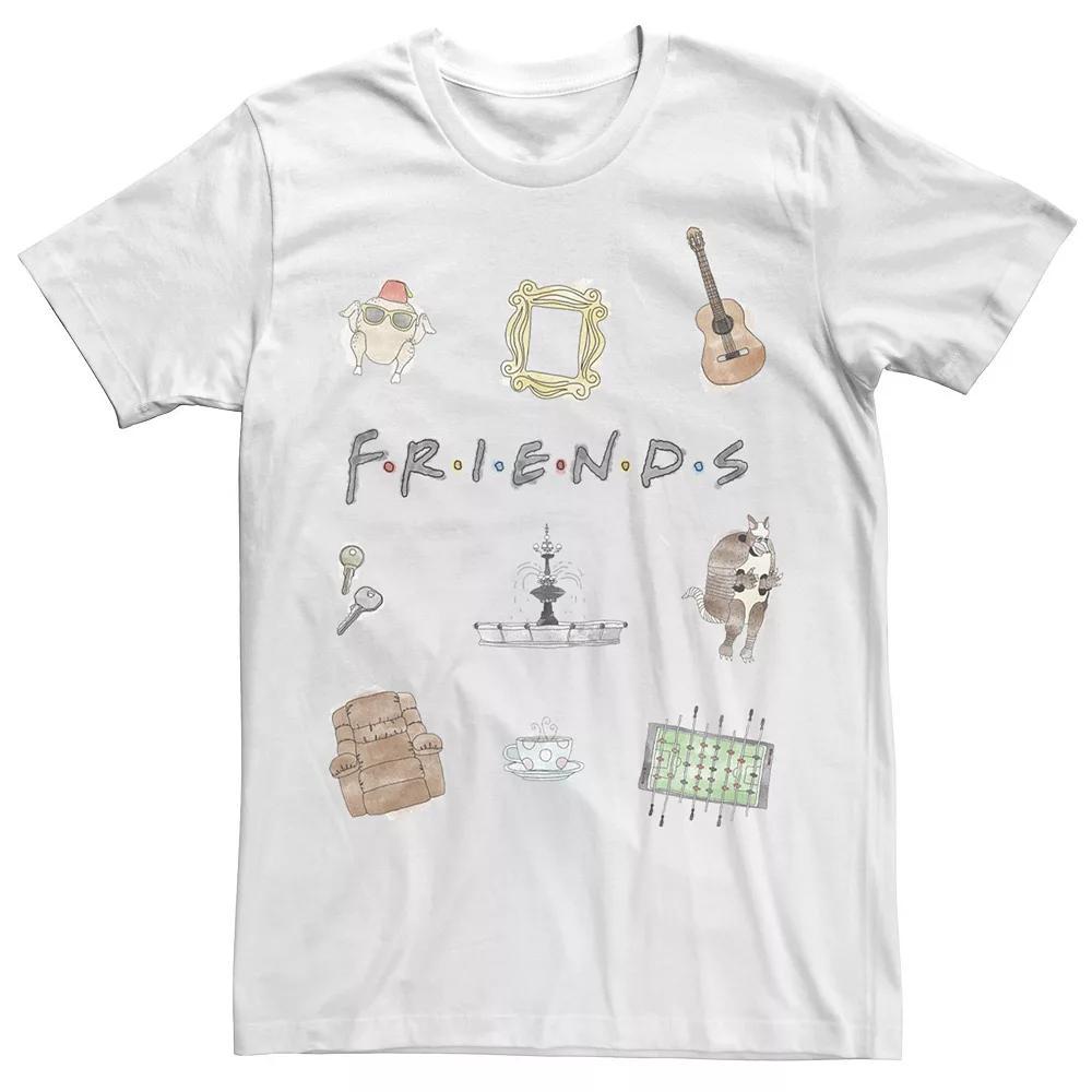 Big & Tall Friends TV Show Classic Logo Icons Tee, Men's, Size: 5XL, White Product Image