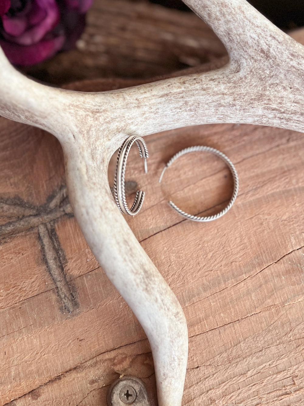 Not The Mistress Navajo Sterling Silver Half Hoops Product Image