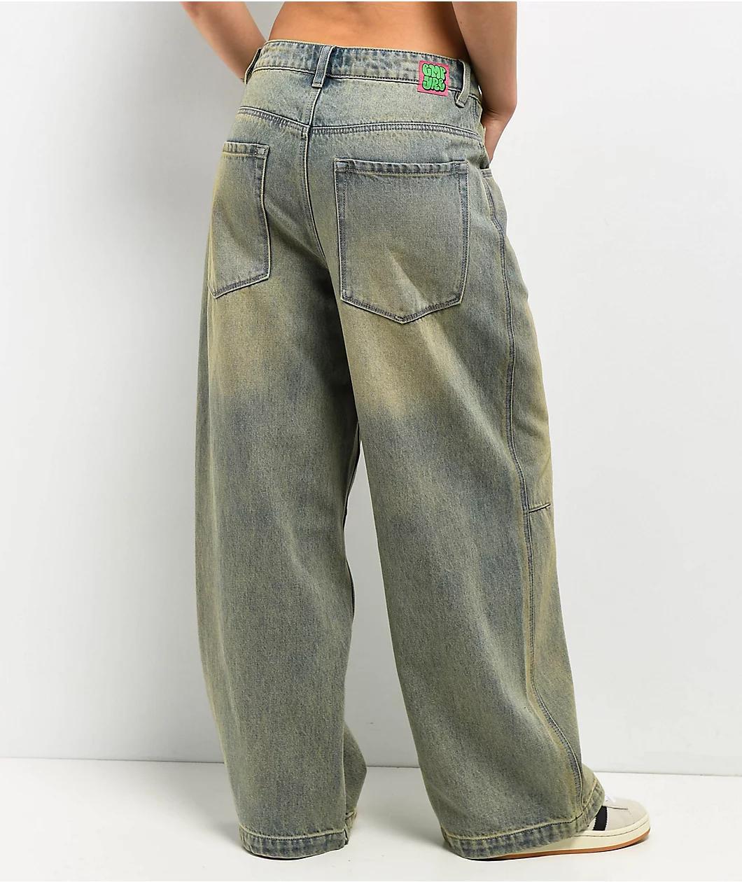 Empyre Extent Blue Wash Low Rise Wide Leg Jeans Product Image