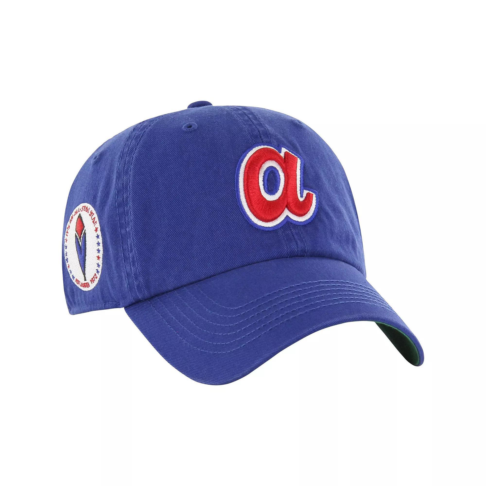 Men's '47  Royal Atlanta Braves  Sure Shot Classic Franchise Fitted Hat, Size: Large, Blue Product Image