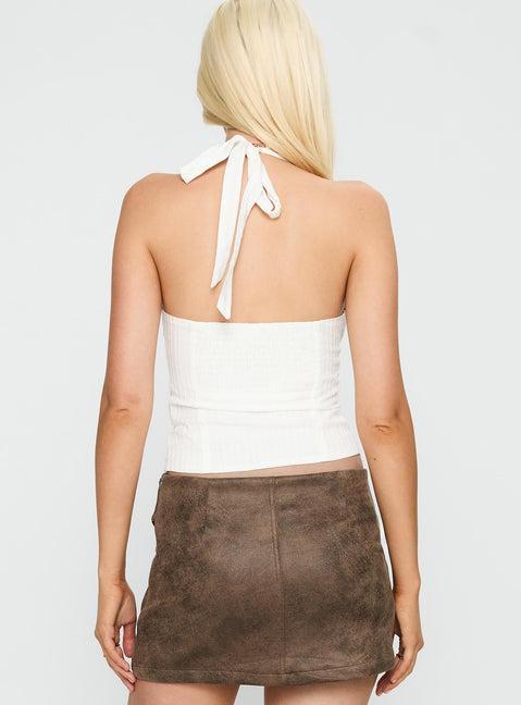 Vayda Halter Top White Product Image