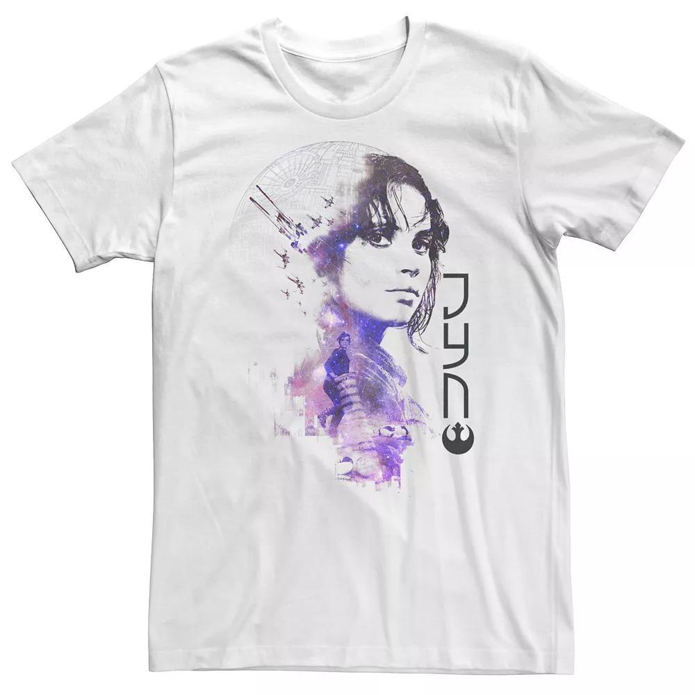 Big & Tall Star Wars Rogue One Jyn Fade Death Star Tee, Men's, Size: 3XLT, White Product Image