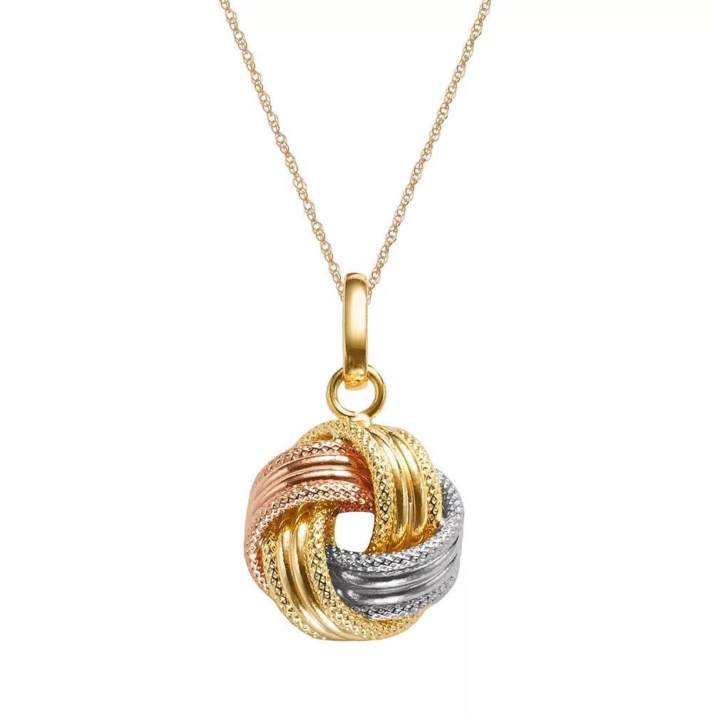 Jordan Blue 14k Rose Gold Textured Love Knot Pendant, Women's, Size: 18" Product Image