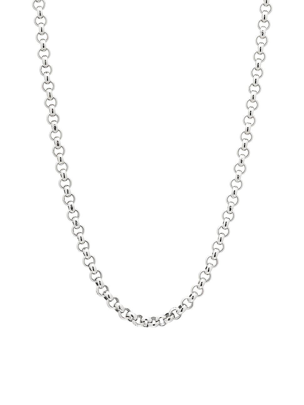 Mens Sterling Silver Cable Chain Necklace, 20L Product Image