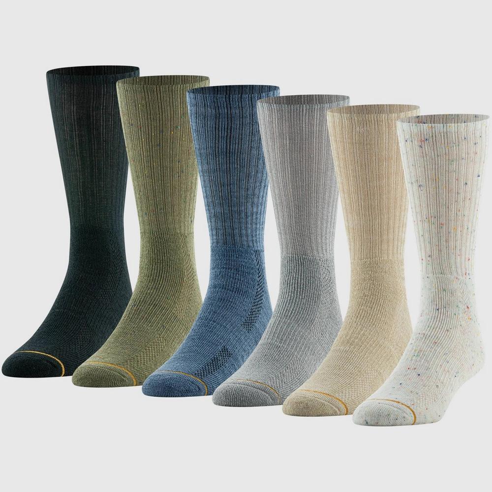 Goldtoe Signature Collection Men's Casual Crew Socks 6pk - Blue Denim/White 6-12.5 Product Image