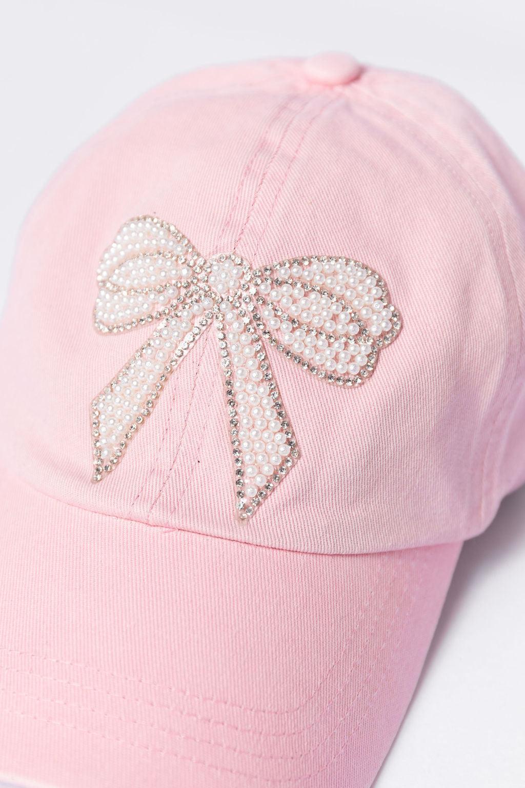 Pink Pearl Bow Hat Product Image