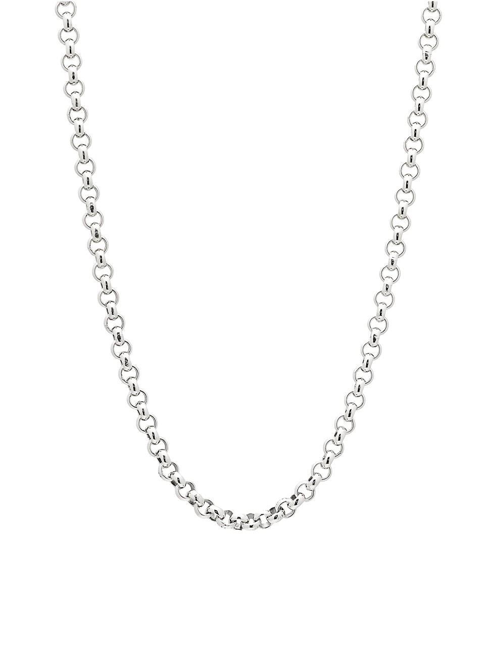 Mens Sterling Silver Cable Chain Necklace, 20L Product Image