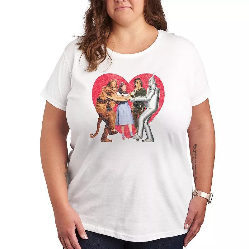 Plus Wizard of Oz Group Photo Heart Graphic Tee, Womens Product Image