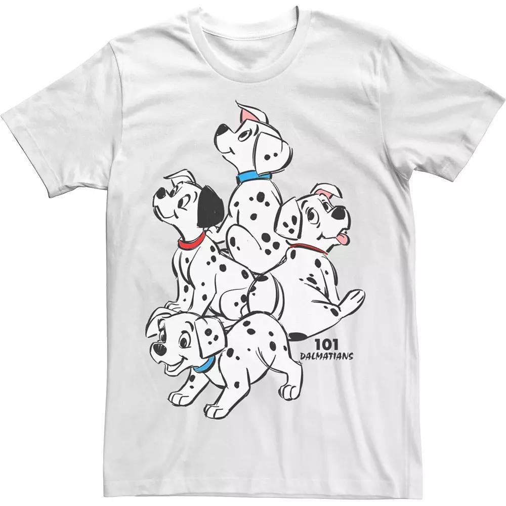 Disney's 101 Dalmatians Group Shot Puppies Men's Tee, Size: Small, White Product Image