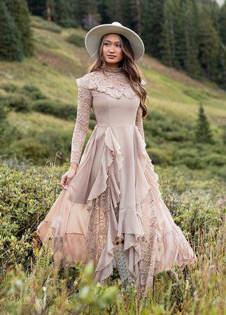 Sveta Maxi Dress in Light Taupe Female Product Image