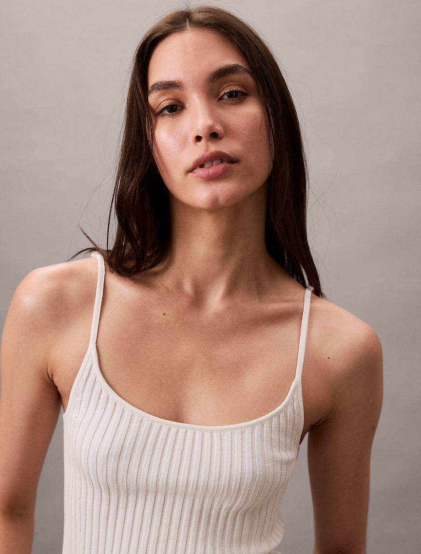 Liquid Shine Ribbed Tank Top  Product Image