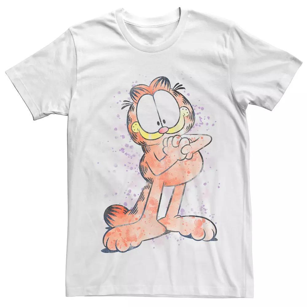 Men's Garfield Watercolor Portrait Tee, Size: XS, White Product Image