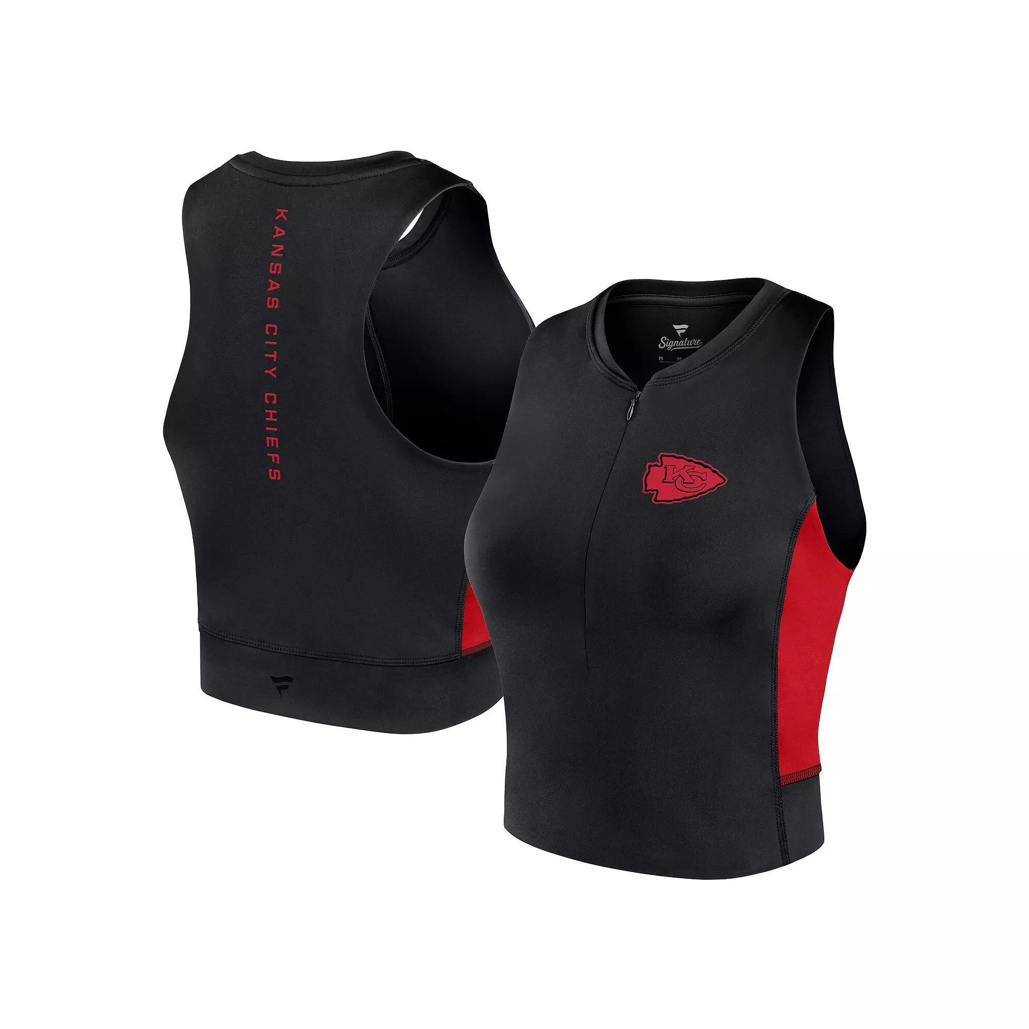 Women's Fanatics Signature Black Kansas City Chiefs Studio Fitted Gym Tank Top, Size: Large Product Image